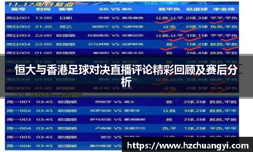 恒大与香港足球对决直播评论精彩回顾及赛后分析